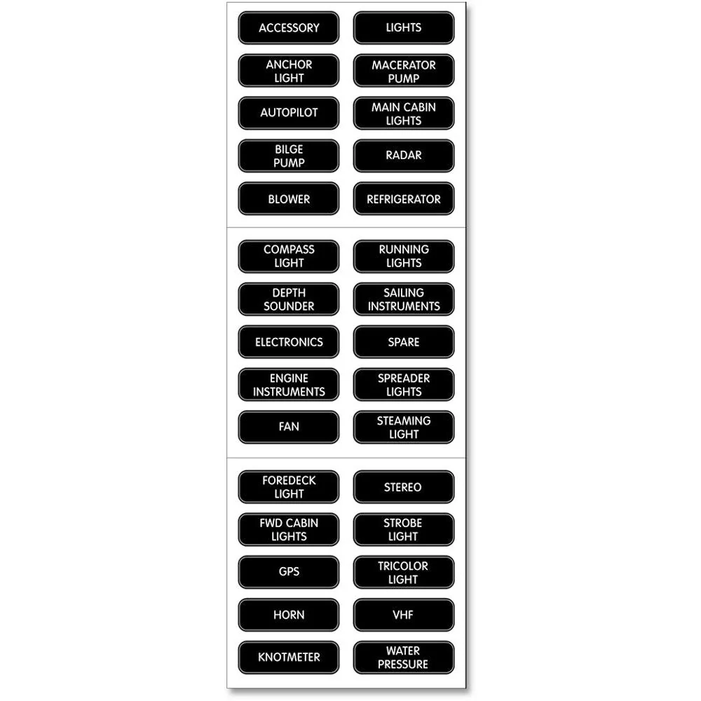 Blue Sea 8030 DC Panel Basic 30 Label Set [8030] - Image 2