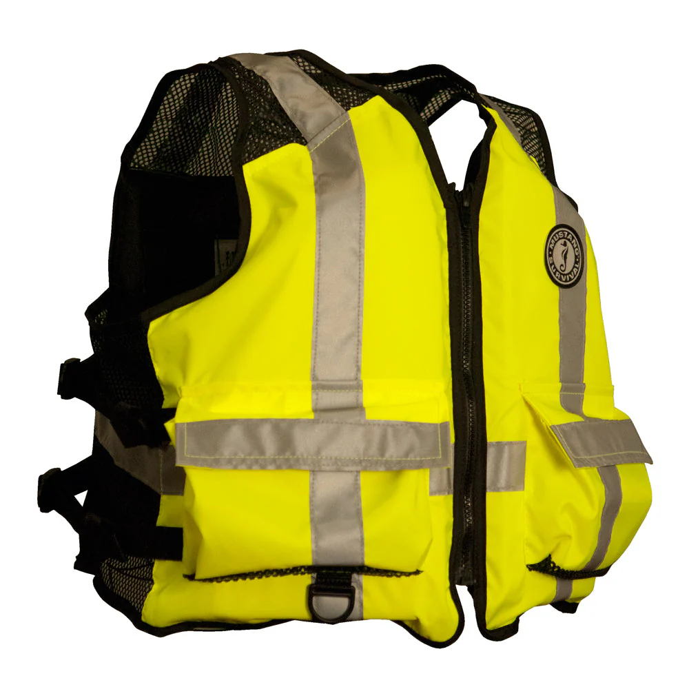 Mustang High Visibility Industrial Mesh Vest - Fluorescent Yellow/Green/Black - XXL/3XL [MV1254T3-239-XXL/XXXL-216] - Image 2