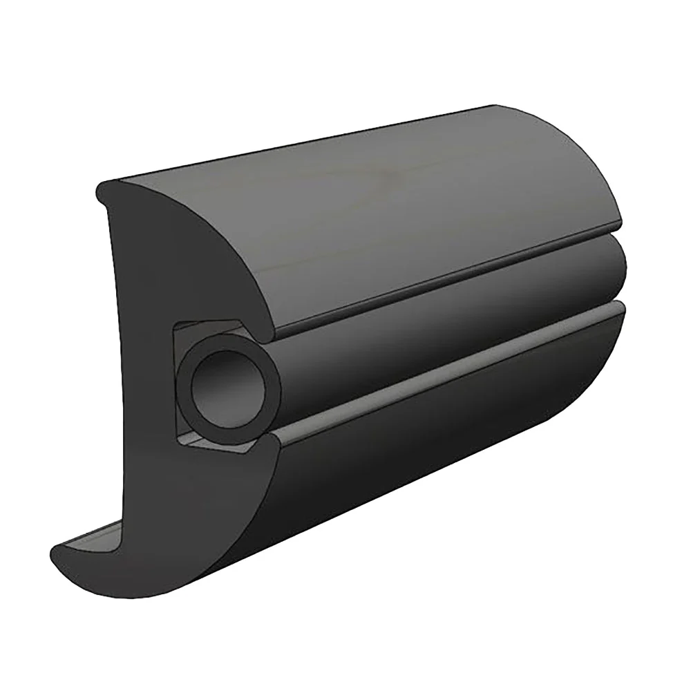 TACO Flexible Vinyl Black Rub Rail 1-1/16" x 1-7/8" 50L [V11-2423BKA50-1] - Image 2