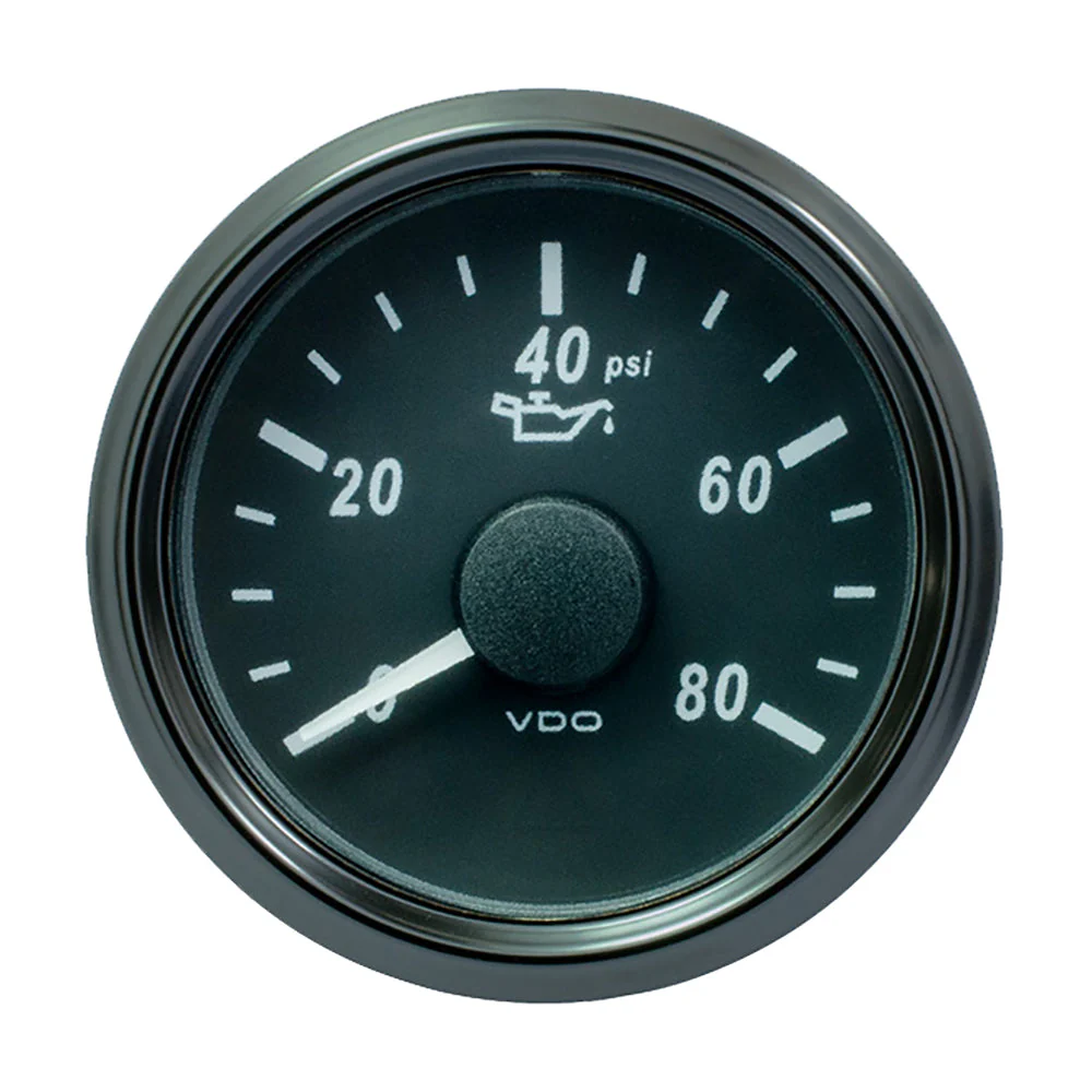 VDO SingleViu 52mm (2-1/16") Oil Pressure Gauge - 80 PSI - 240-33 Ohm [A2C3833230030] - Image 2